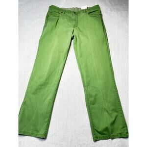 Hiltl Green Cotton Stretch Pants Straight Leg 38x32 Classic Fit